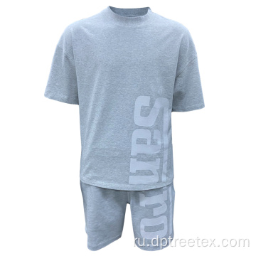 Пользовательская дышащая хлопковая футболка и шорты спортивные наборы